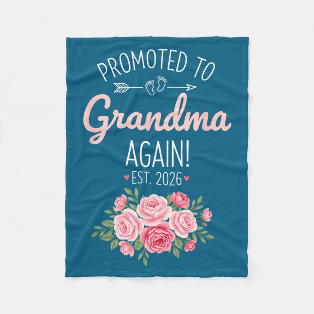 Couverture Polaire Grandparent Promoted To Grandma Again Est. 2026, N (Devant)