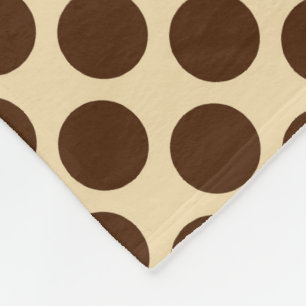 Couverture Polaire Grands points rétro - chocolat et bronzage