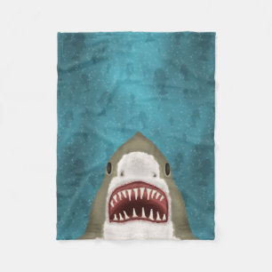 Couverture Polaire Grands poissons d'océan d'attaque de requin blanc
