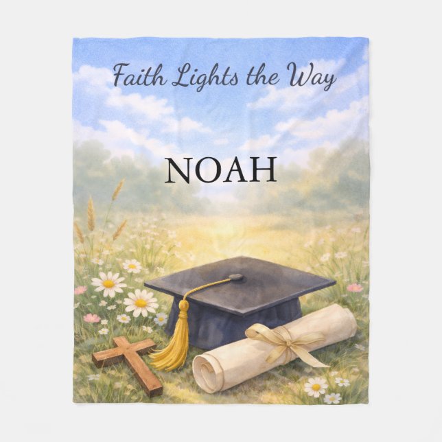 Couverture Polaire Grandson Graduation Personalized Christian Gift (Devant)