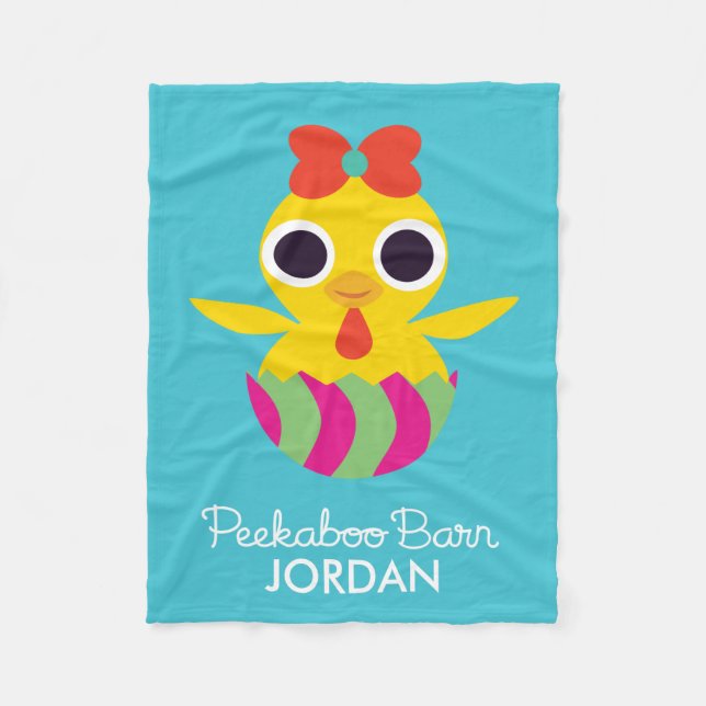 Couverture Polaire Grange semi-transparente Pâques | Bayla le poussin (Devant)