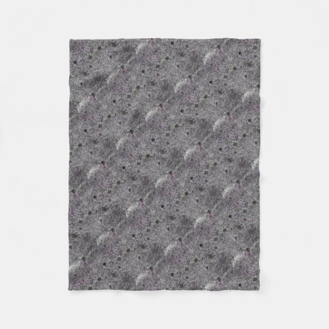 Couverture Polaire Granit gris avec détails rose (Devant)