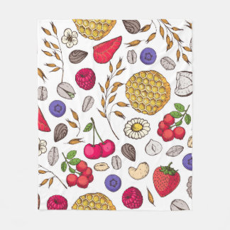 Couverture Polaire Granola,  muesli seamless pattern. Oat flakes hand