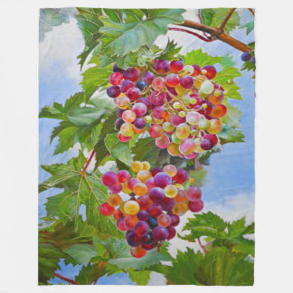 Couverture Polaire Grapevine ensoleillée - Raisins colorés Peinture d