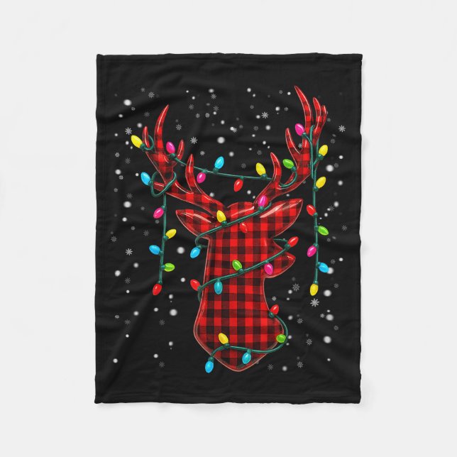Couverture Polaire Graphic Plaid Rudolph Christmas Tree Light Xmas Me (Devant)