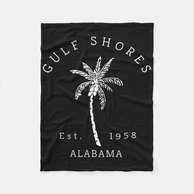 Couverture Polaire Graphique Cool rétro Gulf Shores Al Beach Palm Tre (Devant)