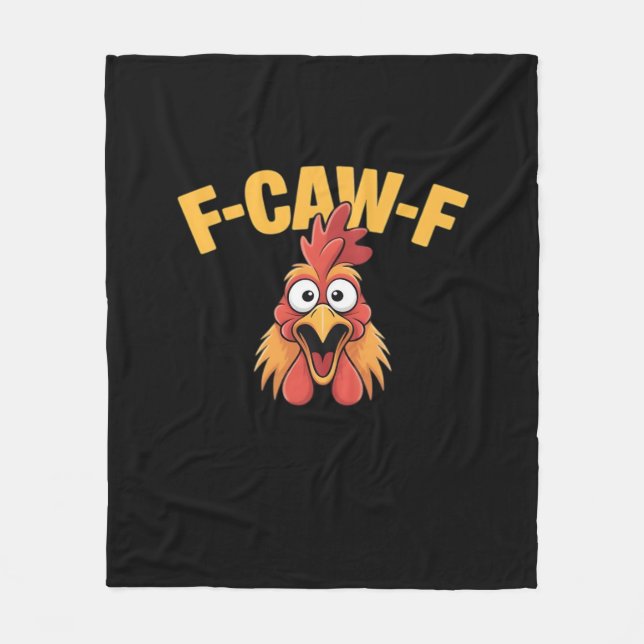 Couverture Polaire Graphique créatif de poulet drôle F-Caw-F (Devant)