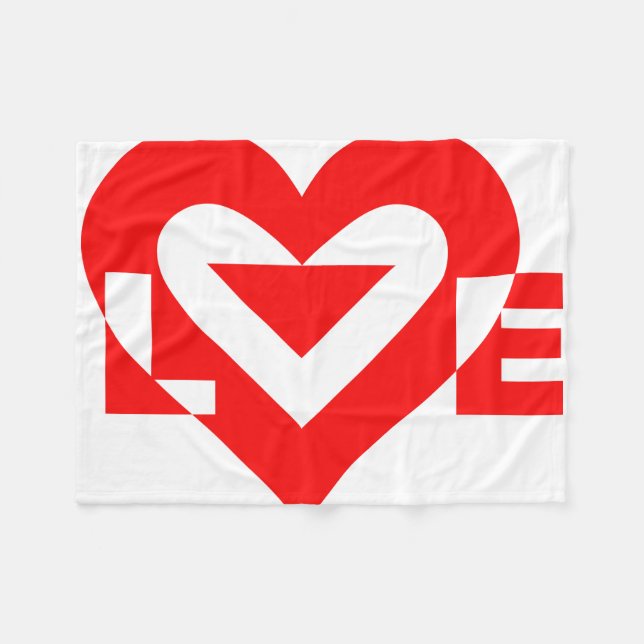 Couverture Polaire Graphique d'amour cool, Rouge (Devant (Horizontal))