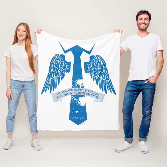 Couverture Polaire Graphique de citation de Cravate de Castiel surnat (En situation)