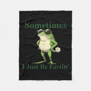 Couverture Polaire Graphique de grenouille drôle et cool Parfois je f