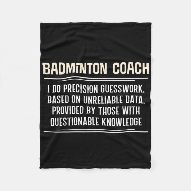 Couverture Polaire Graphique d'entraîneur de badminton amusant - Je f (Devant)