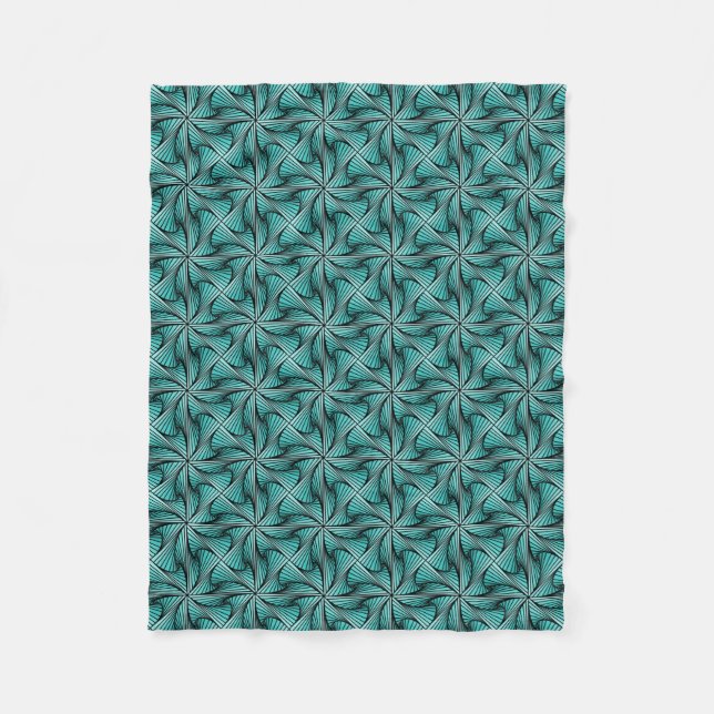 Couverture Polaire Graphique géométrique 3D pivotante Turquoise vert (Devant)