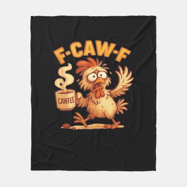 Couverture Polaire Graphique Rétro Classique de Poulet Drôle F Caw (Devant)