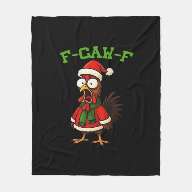 Couverture Polaire Graphique Rétro Classique de Poulet F-Caw-F (Devant)