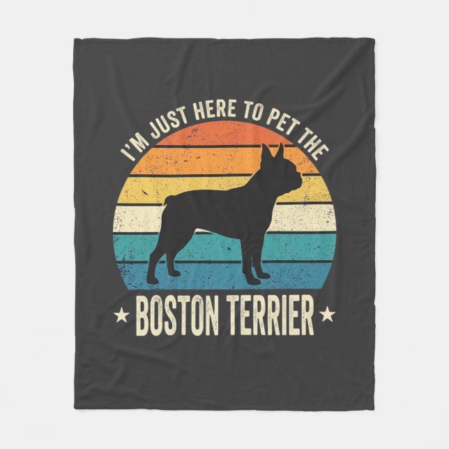 Couverture Polaire Graphique Rétro pour Amateur de Boston Terrier_1 (Devant)