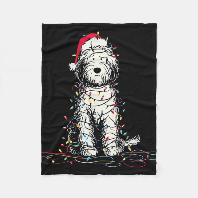 Couverture Polaire Graphiques de Noël de Sheepadoodle drôles de lumiè (Devant)