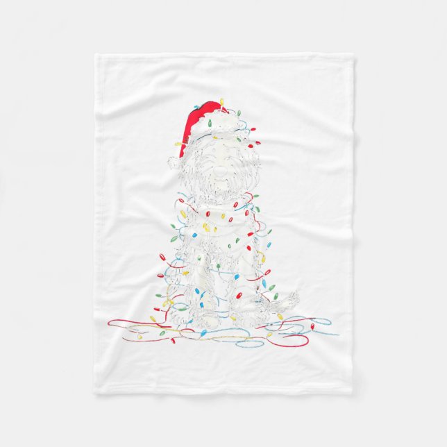 Couverture Polaire Graphiques de Noël mignons de Sheepadoodle Chien L (Devant)