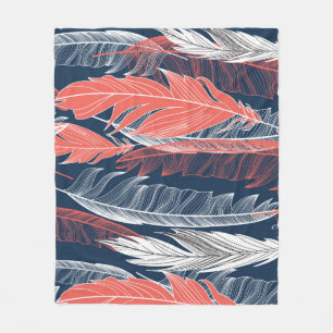 Couverture Polaire Graphiques En Plumes, Beau Motif sans couture.