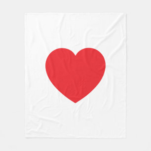 Couverture Polaire Graphisme Cœur Rouge Blanc Moderne Simple