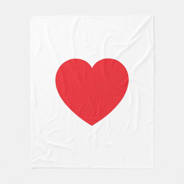 Couverture Polaire Graphisme Cœur Rouge Blanc Moderne Simple (Devant)