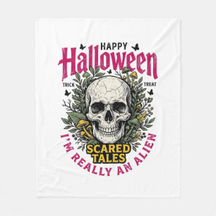 Couverture Polaire Graphisme d'alien crâne Halloween vintage pour T-s
