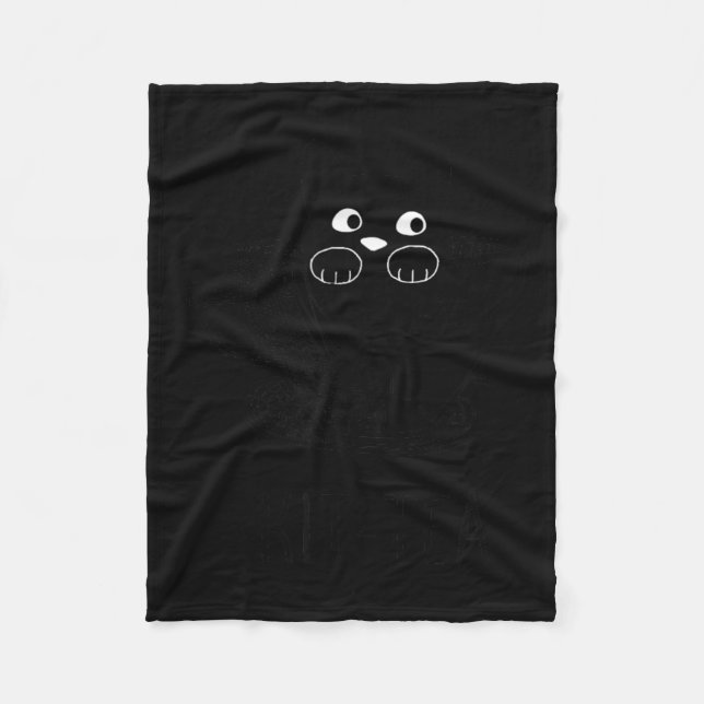 Couverture Polaire Graphisme de chat noir drôle Kit-Tea (Devant)