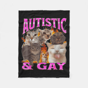 Couverture Polaire Graphisme de contrefaçon de mème de chat drôle aut