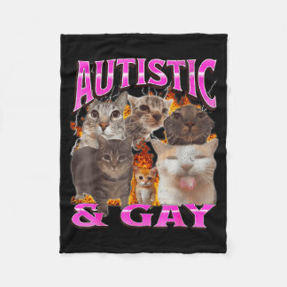 Couverture Polaire Graphisme de contrefaçon de mème de chat drôle aut