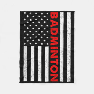 Couverture Polaire Graphisme de drapeau américain de badminton Joueur