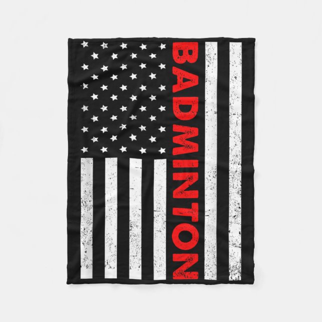 Couverture Polaire Graphisme de drapeau américain de badminton Joueur (Devant)