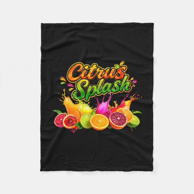 Couverture Polaire Graphisme de fruits de vacances d'été éclaboussés  (Devant)