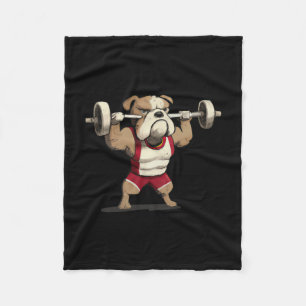 Couverture Polaire Graphisme de musculation Bouledogue Animal Fitness