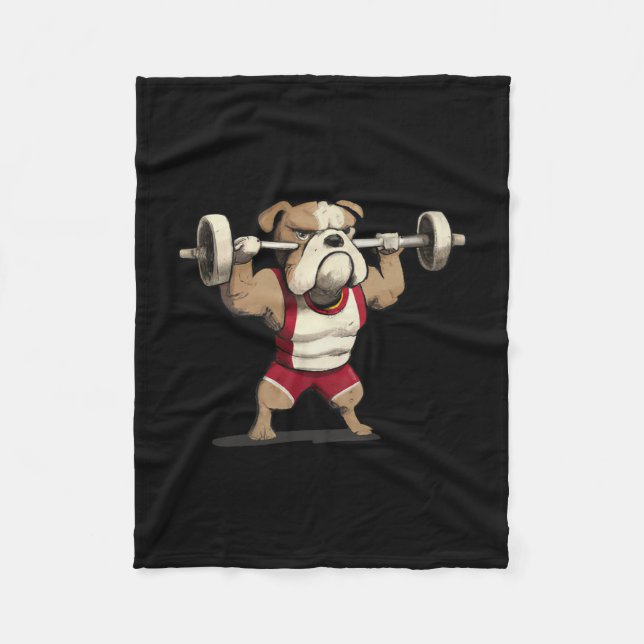 Couverture Polaire Graphisme de musculation Bouledogue Animal Fitness (Devant)