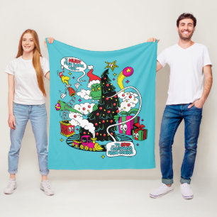 Couverture Polaire Graphisme de Noël coloré de Grinch