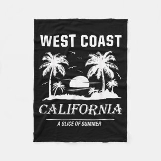 Couverture Polaire Graphisme d'été de plage de la côte ouest Californ