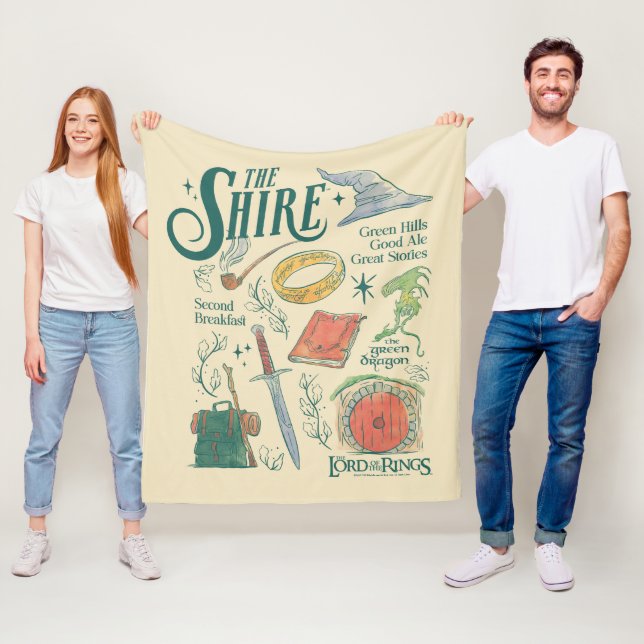 Couverture Polaire Graphisme en collage aquarelle THE SHIRE™ (En situation)