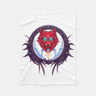 Couverture Polaire Graphisme fantaisiste mythologique à crête de loup