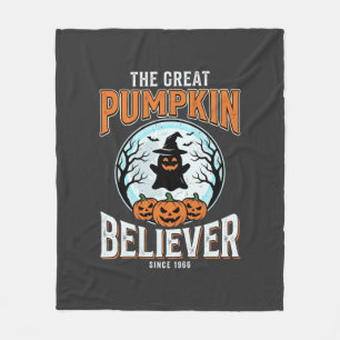 Couverture Polaire Graphisme Halloween Citrouille Croyante