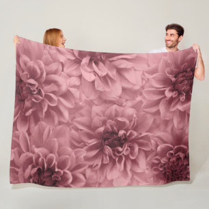 Couverture Polaire Grappe de Fleurs de Mauve Dahlia Lumière
