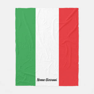 Couverture Polaire Gras drapeau italien Italie Famille personnalisée