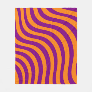 Couverture Polaire Gras Orange Purple Zèbre Bande Vibrante Printemps