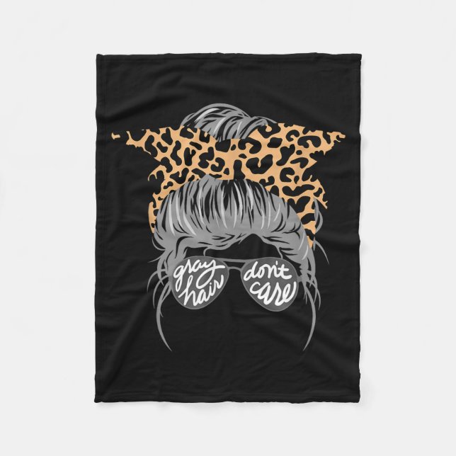 Couverture Polaire Gray Hair Don’t Care Messy Bun  (Devant)