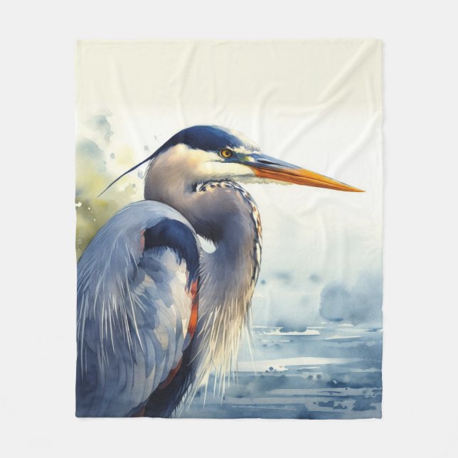 Couverture Polaire Great Blue Heron Faune Mer Terres Humides Oiseaux  (Devant)