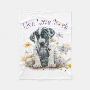 Couverture Polaire Great Dane Chien Maman Floral