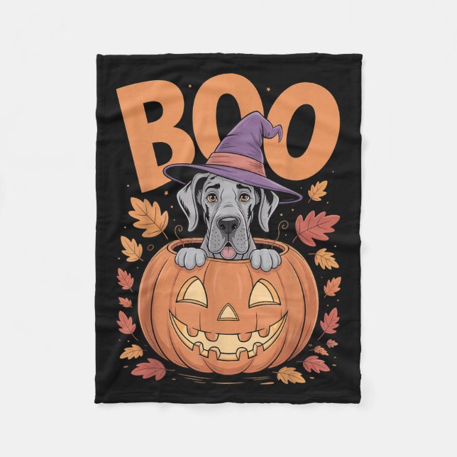Couverture Polaire Great Dane Costume On Pumpkin Halloween Great Dane (Devant)
