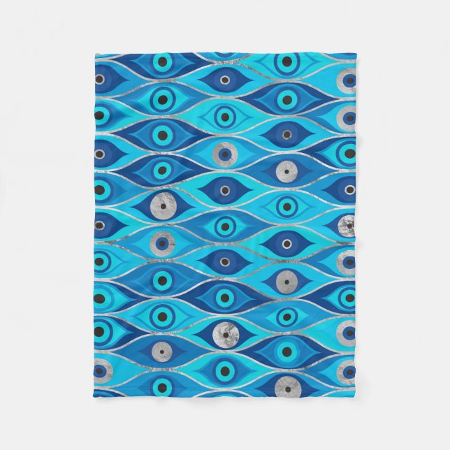 Couverture Polaire Grèce Mati Mataki - Motif des yeux malveillants de (Devant)