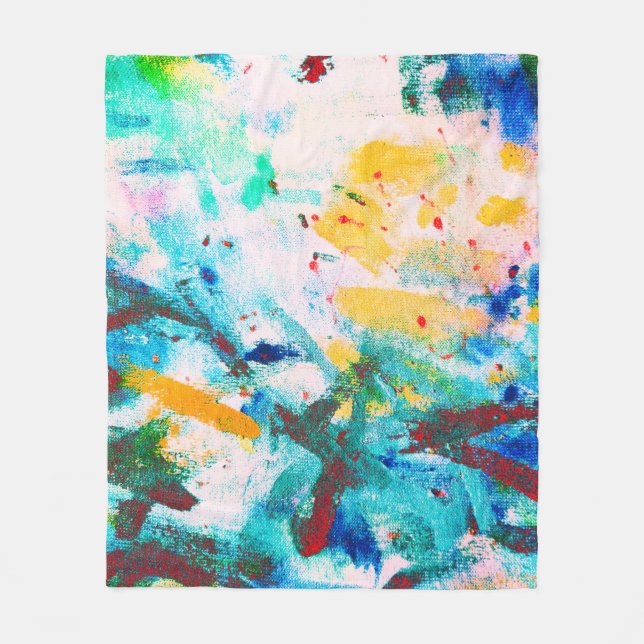 Couverture Polaire Green Artistic Canva. Purple Cool Illustration. Or (Devant)