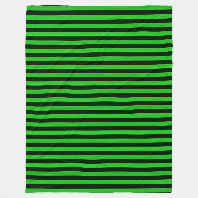 Couverture Polaire Green Black Stripes Motif sans charme (Devant)