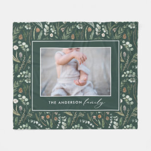 Couverture Polaire Green botanique élégant moderne photo de famille