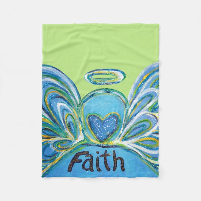 Couverture Polaire Green Faith Guardian Angel Chemo Blanket (Devant)